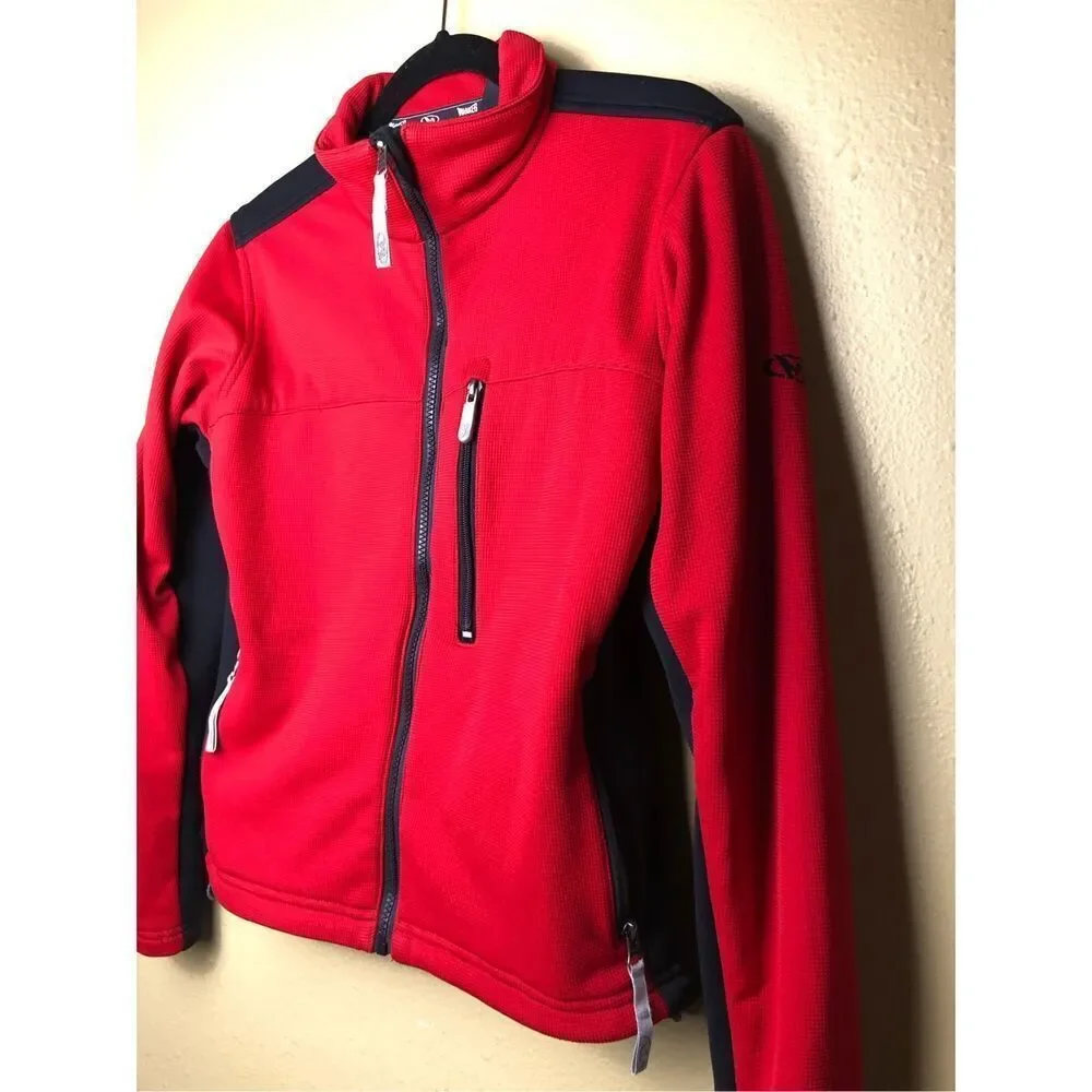 Marker Women’s M Red Black Softshell Fleece Lined Zip Jacket